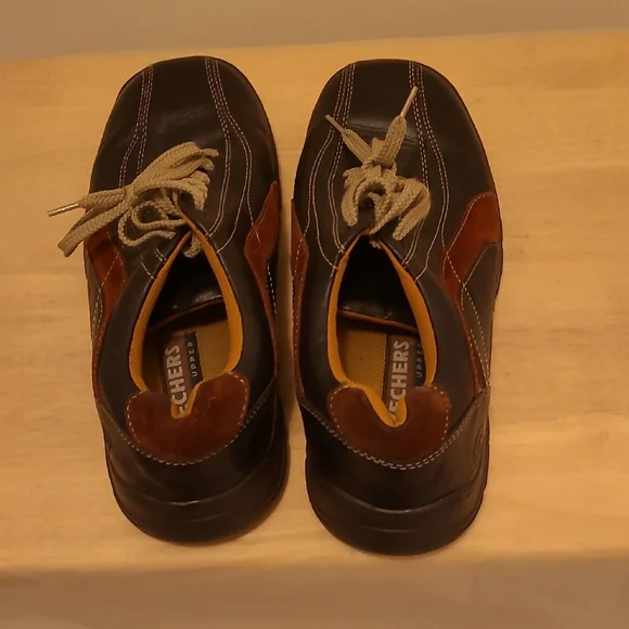 Skechers Men's Black and Brown Casual Shoes - Picture 1 of 6